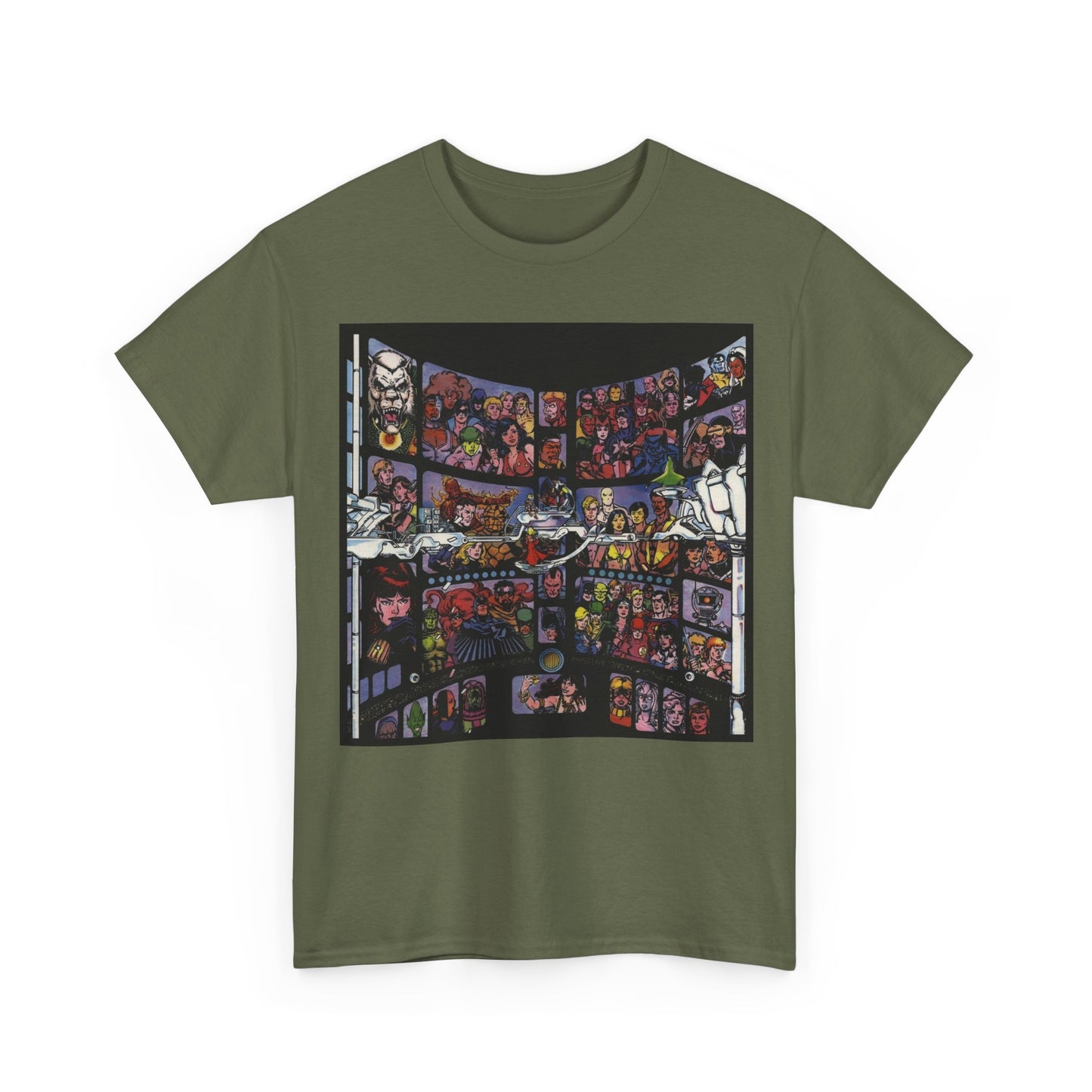 Focus on George Perez T-Shirt - Monitor, New Teen Titans, Avengers, Fantastic Four - DC & Marvel Comics - Note: Black Tee is a Negative Space Piece and is Borderless