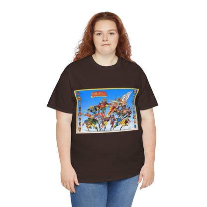 All-Star Squadron T-Shirt - Jerry Ordway Art - JSA Connection - Firebrand, Robotman, Amazing Man, Shining Knight, Tarantula, Dr Fate - Retro 1980s Series - DC Comics