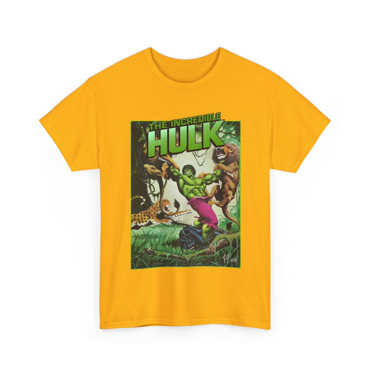 Incredible Hulk T-Shirt - Joe Jusko Art - Hulk Fighting Lions and Tigers - Marvel Comics
