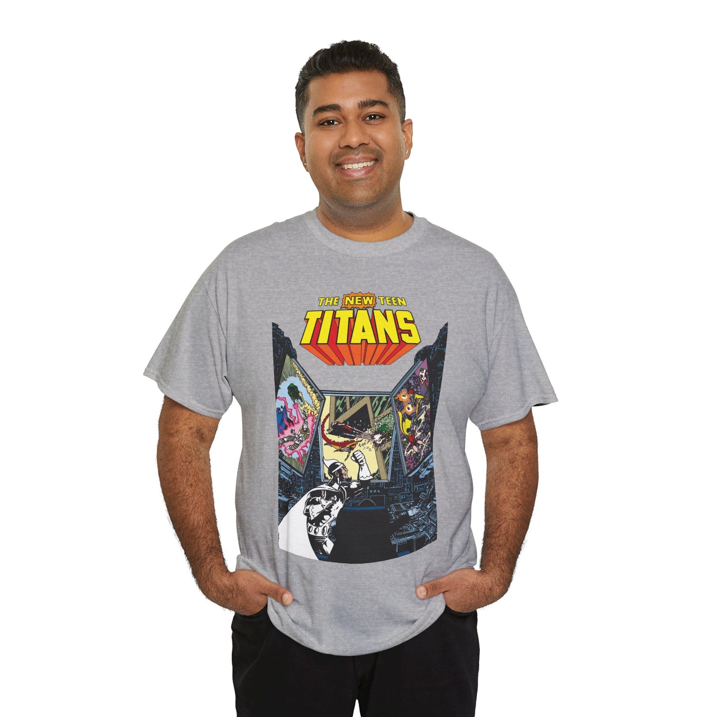 New Teen Titans T-Shirt - George Perez Art - Dr. Light, Titans Tower - DC Comics