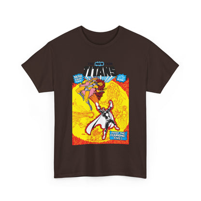 New Teen Titans T-Shirt - George Perez Art - #3 Cover Art - Dr. Light & the Fearsome Five Vs Starfire & the Teen Titans - DC Comics