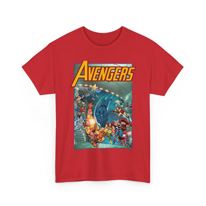 Avengers Vs Guardians of the Galaxy T-Shirt - George Perez Art - Tomorrow's Avengers - Thor, Captain America, Iron Man, Scarlet Witch, Vision, Wonder Man - Marvel Comics