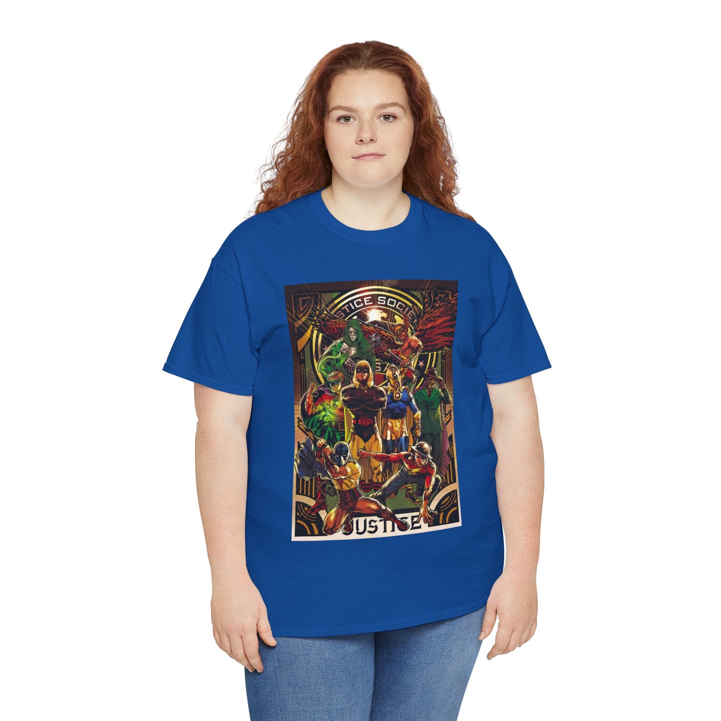 Justice Society T-Shirt - Tony Harris Art - Hawkman, Hourman, Dr Fate, Spectre, Sandman, Green Lantern, Atom, Flash - JSA - DC Comics