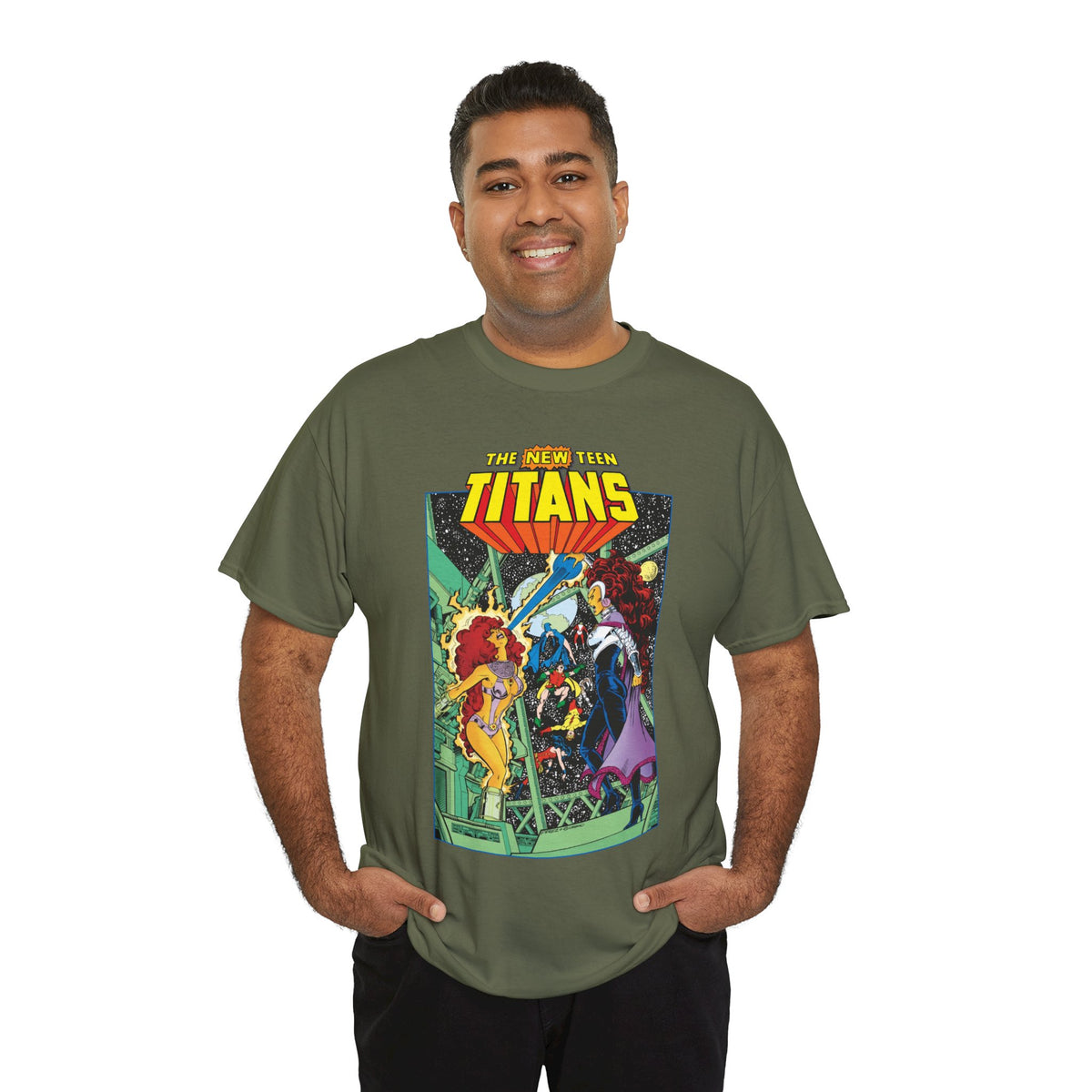 New Teen Titans T-Shirt - George Perez Art - Starfire Vs Blackfire - DC Comics