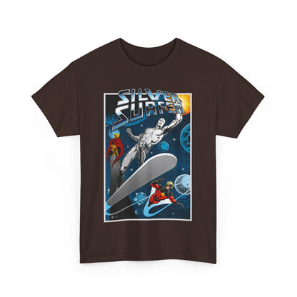 Silver Surfer T-Shirt - With Adam Warlock & Captain Marvel - Norrin Radd - Former Herald of Galactus - Fantastic Four Ally - Marvel Comics