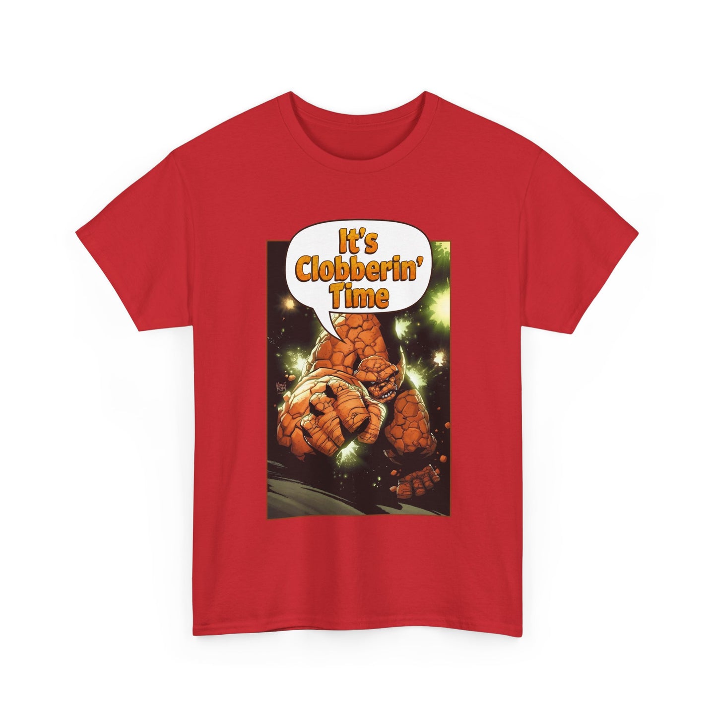 The Thing Shirt - Adam Kubert Art - It's Clobberin' Time - Fantastic Four Member - Marvel Comics