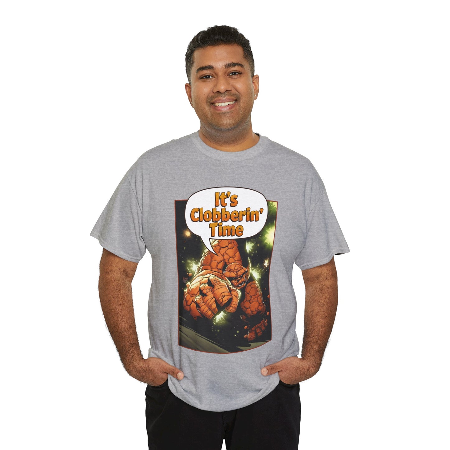 The Thing Shirt - Adam Kubert Art - It's Clobberin' Time - Fantastic Four Member - Marvel Comics