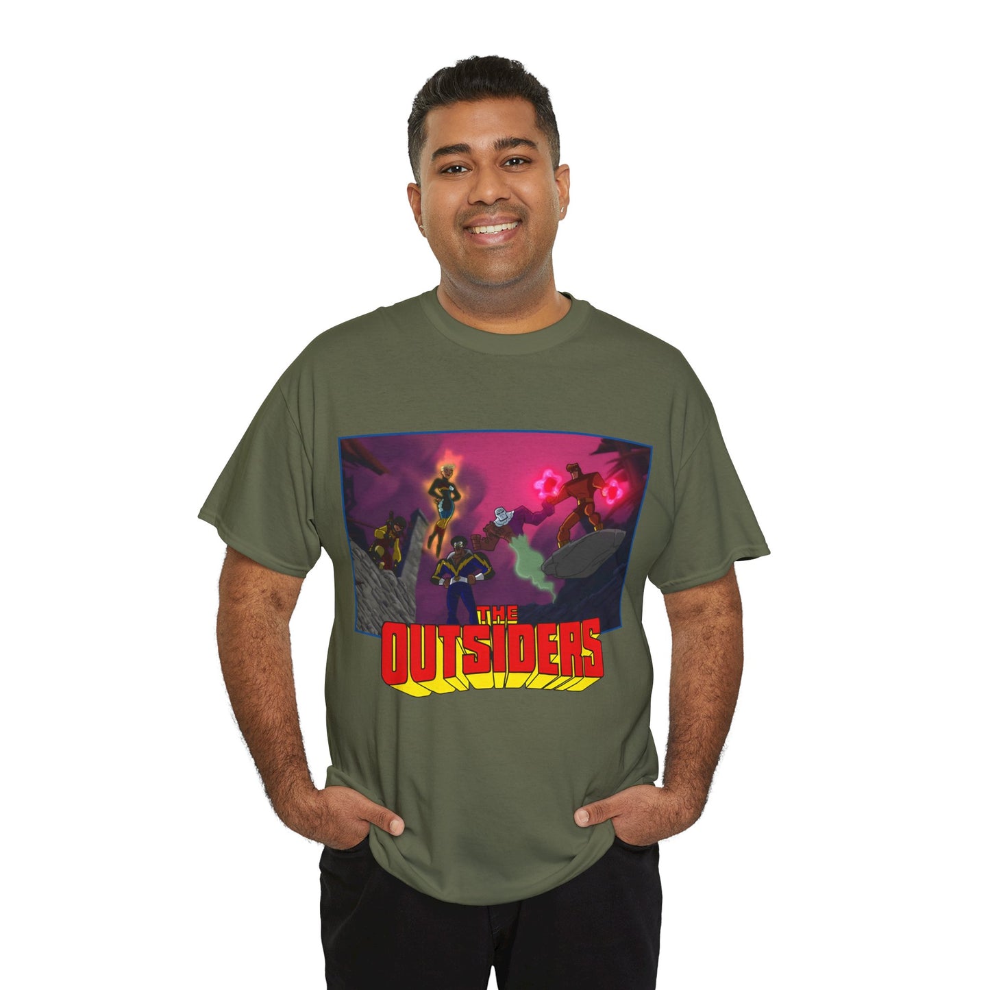Outsiders T-Shirt - Batman: Brave & Bold Series - Halo, Geo-Force, Black Lightning, Katana, Metamorpho - DC Comics