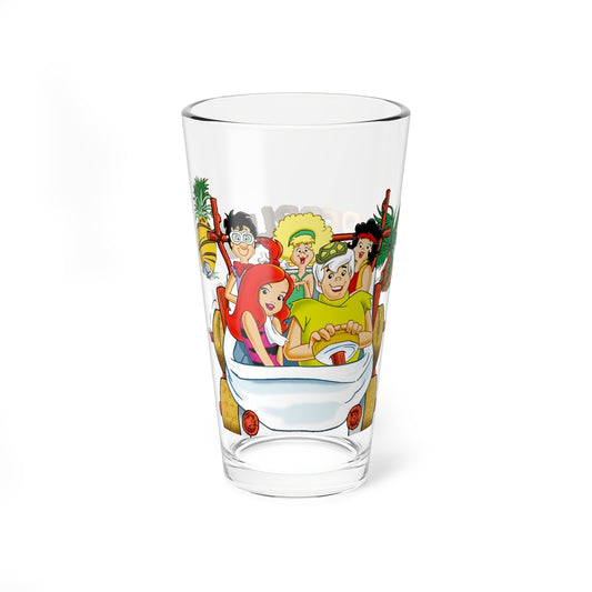 Pebbles & Bamm-Bamm Pint Glass, 16oz - Hanna-Barbera 1970s Saturday Morning Cartoon - Bedrock Teenagers - The Flintstones & The Rubbles