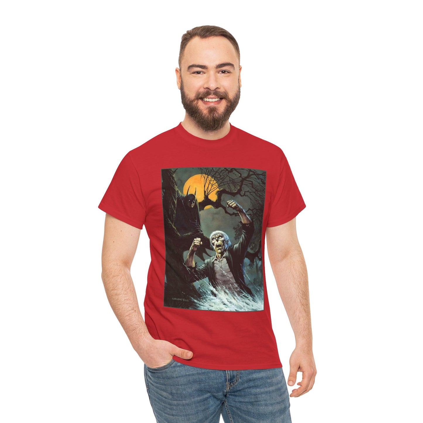 Solomon Grundy T-Shirt - Bernie Wrightson Art - Batman Watching From the Trees - DC Comics