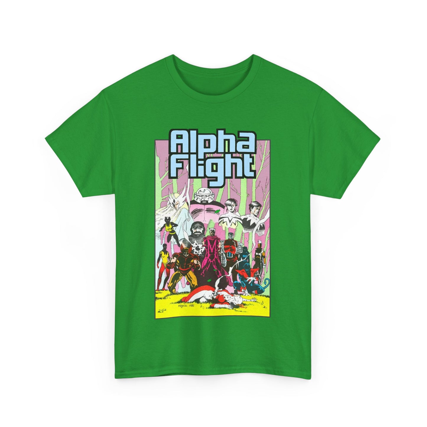 Alpha Flight T-Shirt - Mike Mignola Art - Northstar, Aurora, Snowbird, Shaman, Puck - X-Men: Magneto, Colossus, Shadowcat, Storm - Marvel Comics