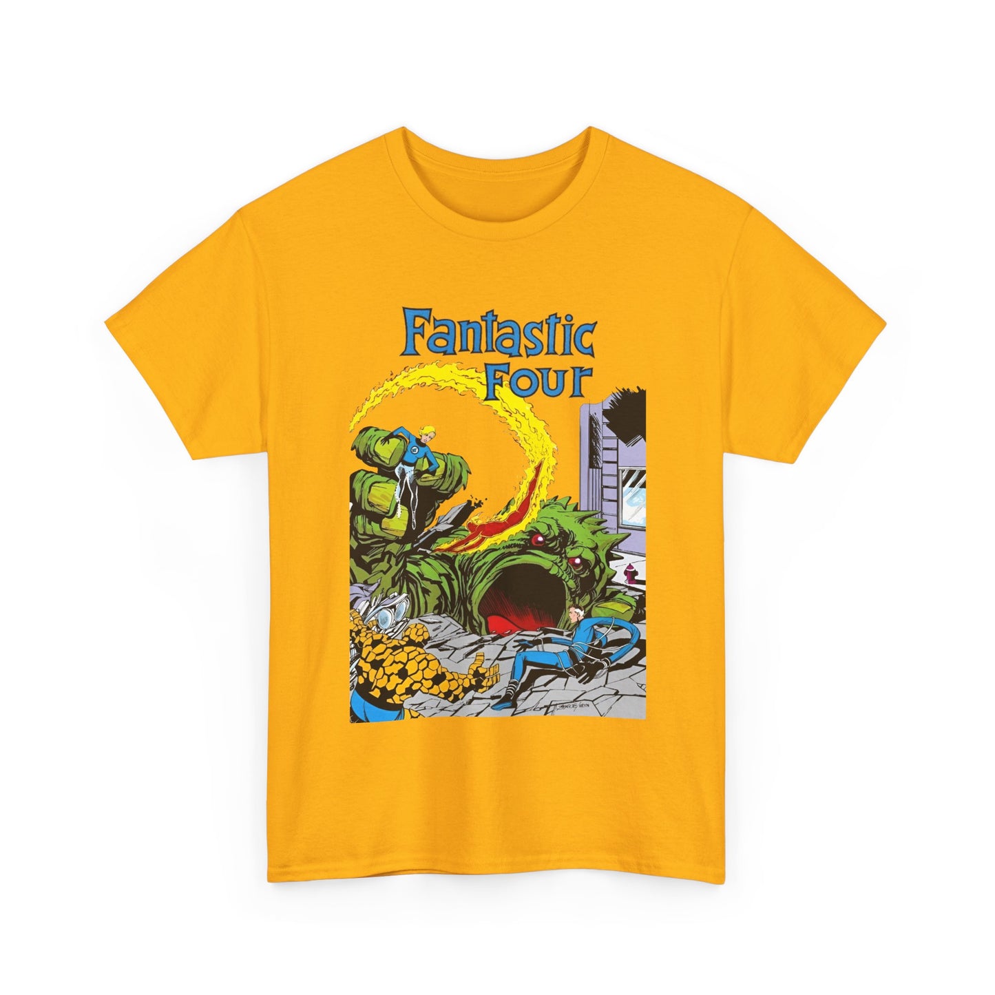 Fantastic Four T-Shirt - John Byrne Art - Cover to Issue #1 - Reed Richards, Invisible Woman, Human Torch, The Thing - Marvel Comics