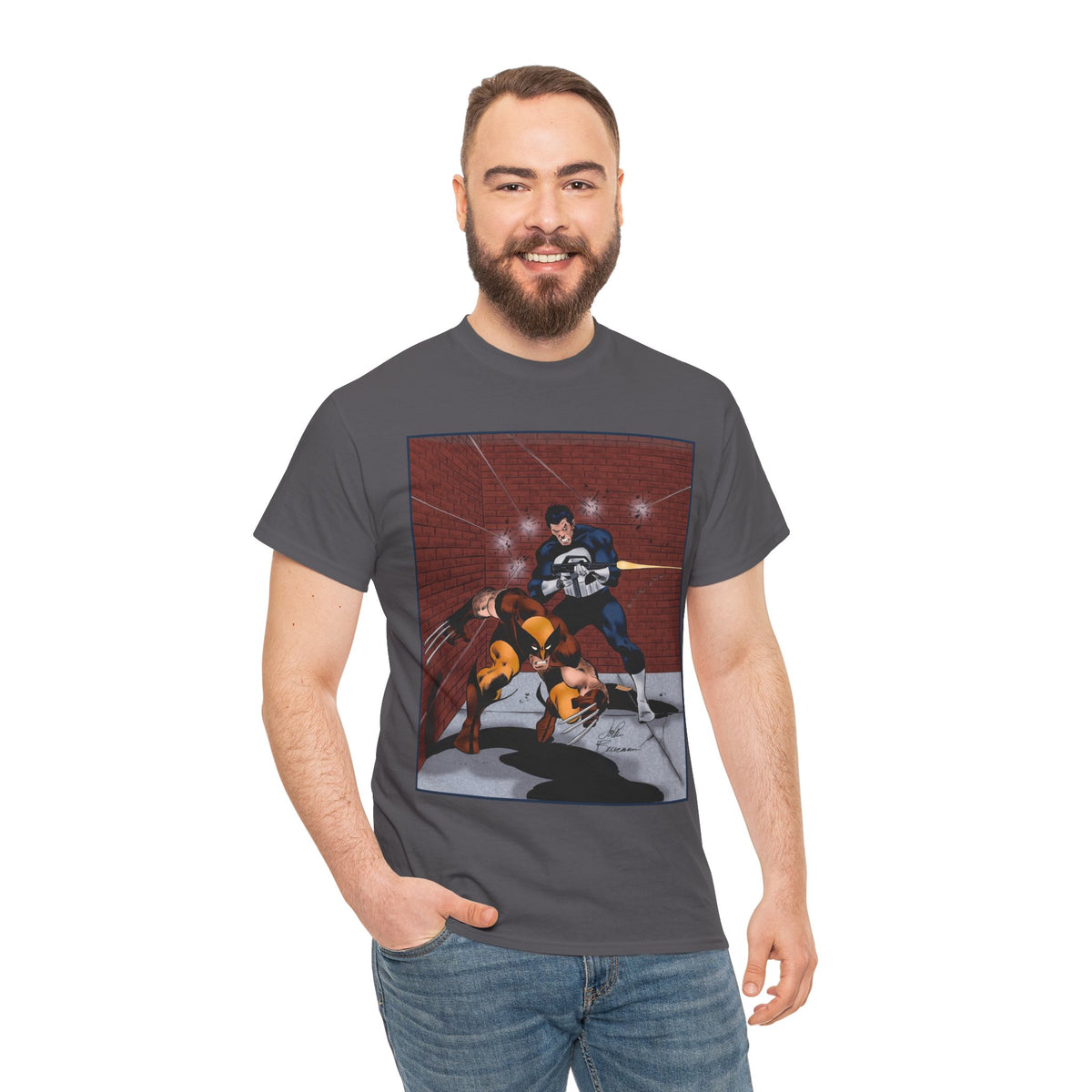 Wolverine & Punisher T-Shirt - John Buscema Art - Marvel Comics