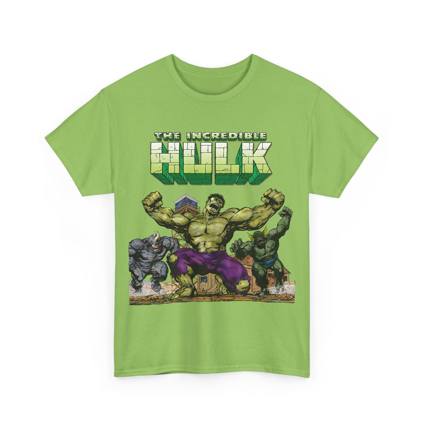 Incredible Hulk T-Shirt - Classic John Byrne Art - Rhino, Abomination - Marvel Comics - Bruce Banner
