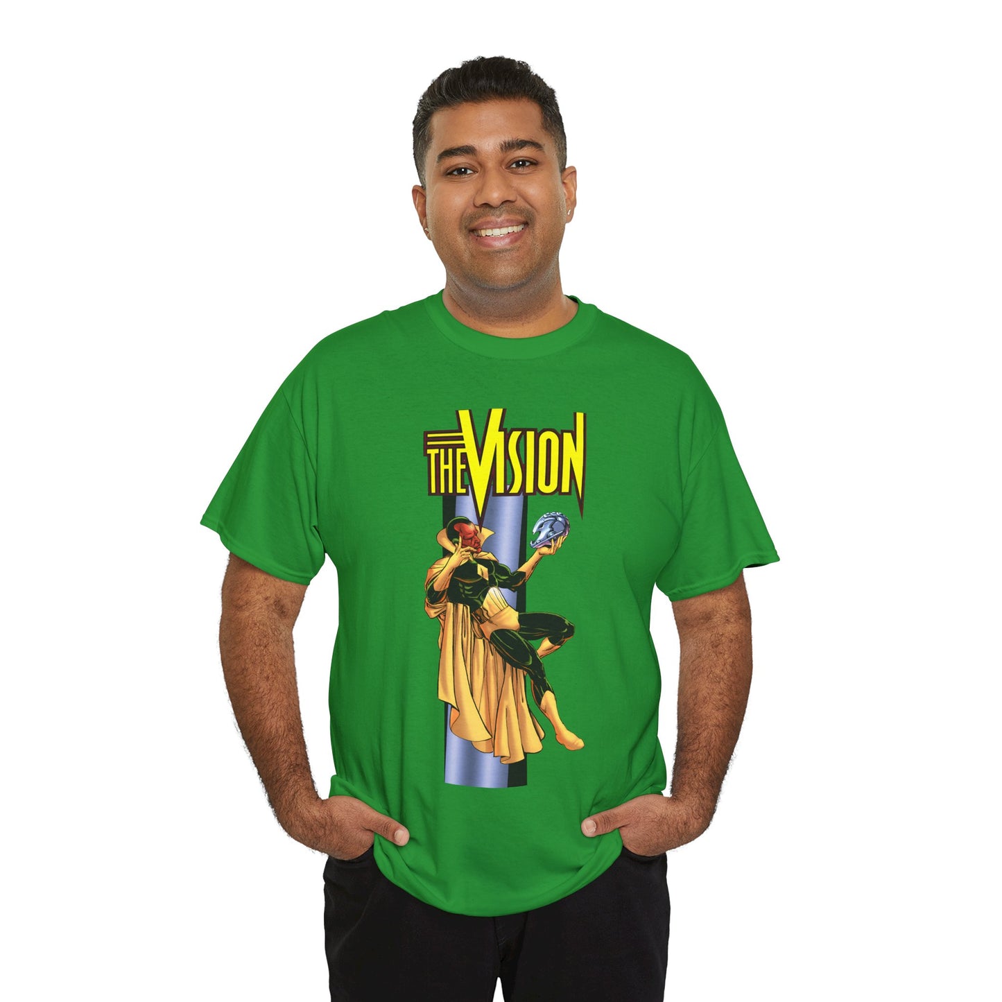 Vision T-Shirt - George Perez Art - Built by Ultron - Avengers Member - Marvel Comics