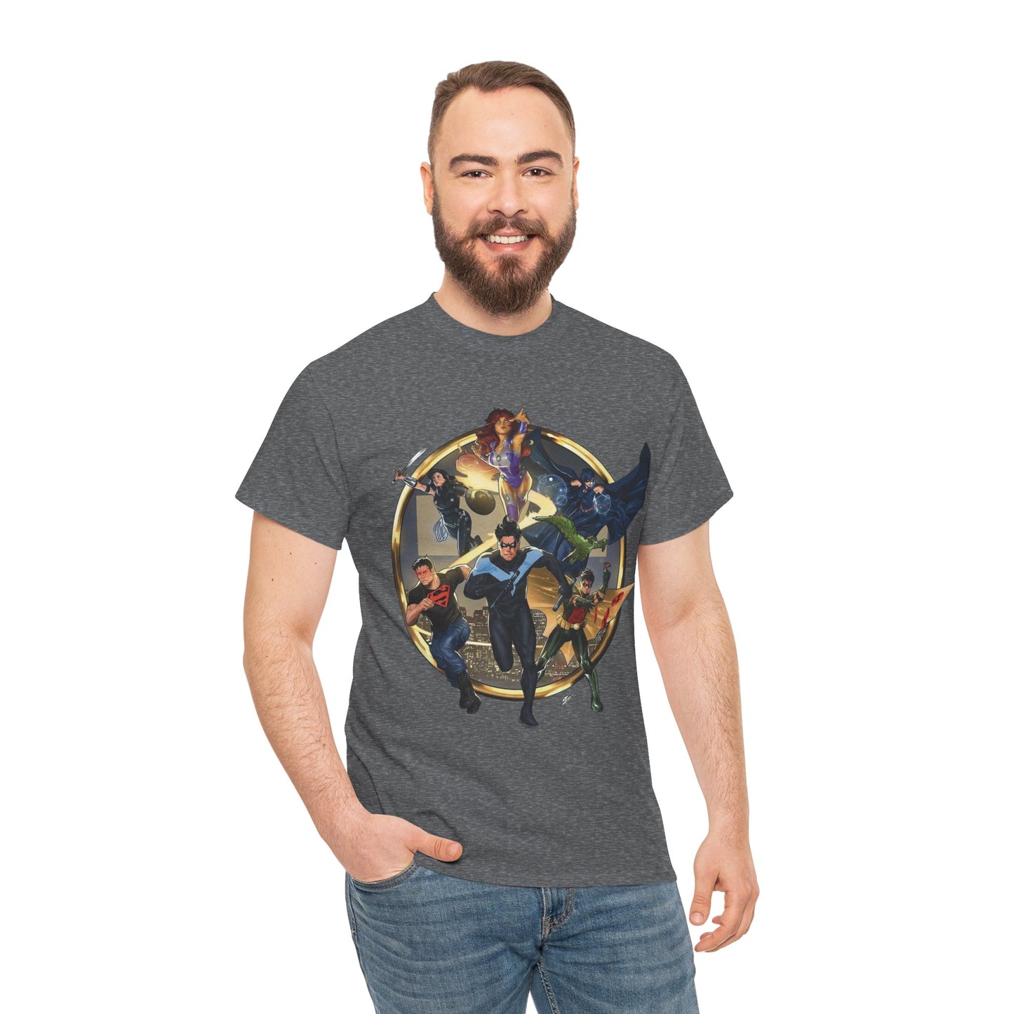 Titans T-Shirt - Taurin Clarke Art - Nightwing, Raven, Starfire, Wonder Girl, Superboy, Robin - DC Comics
