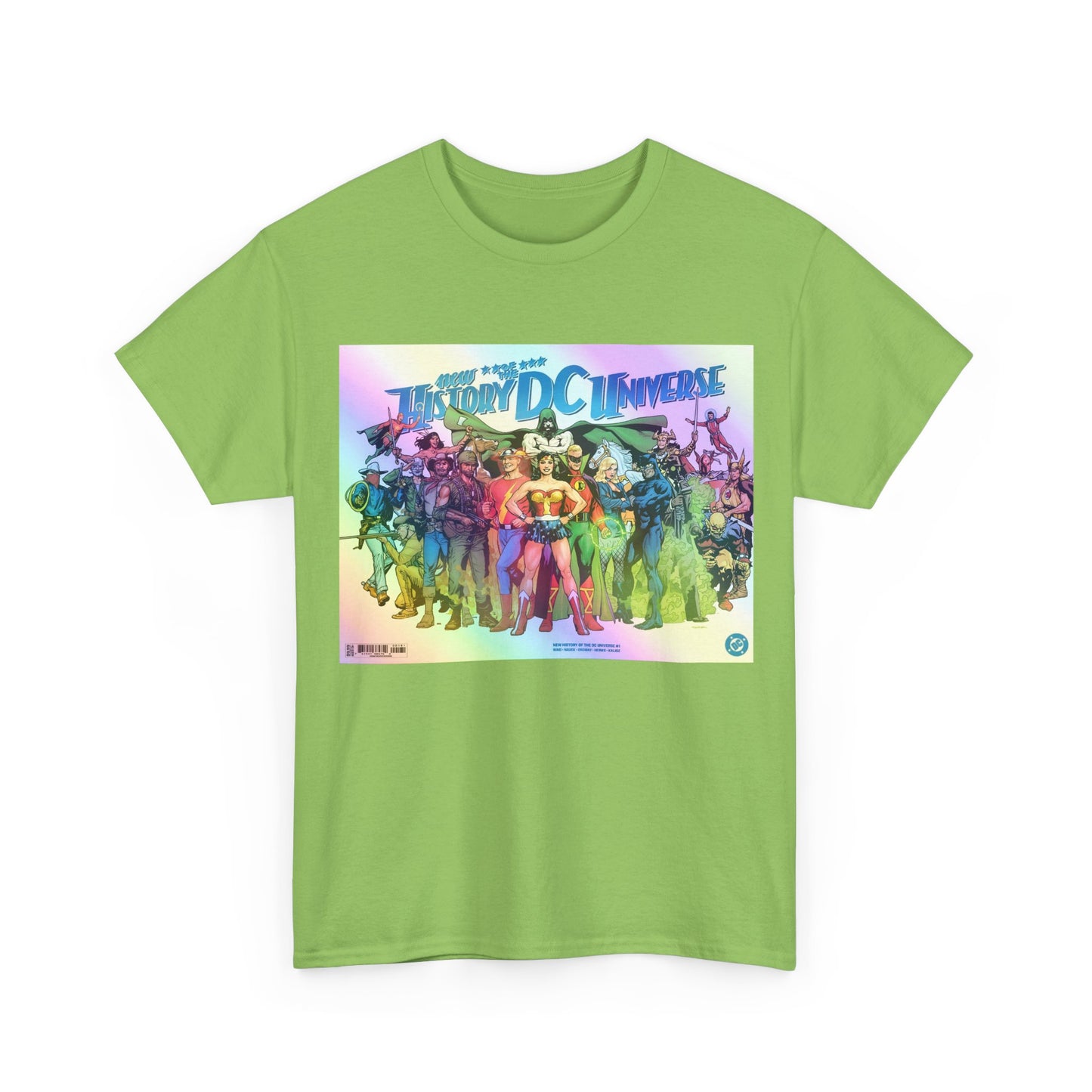 New History of the DC Universe T-Shirt - Wonder Woman, Wildcat, Black Canary, Sgt. Rock, Etrigan, Spectre, Jonah Hex - DC Comics