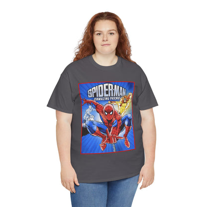 Spider-Man & His Amazing Friends T-Shirt - Firestar, Iceman - Popular 1980s Saturday Morning Cartoon - Marvel Comics
