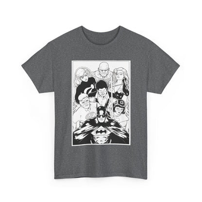 Batman & the Outsiders T-Shirt - Kevin Maguire Art - Black & White - Black Lightning, Metamorpho, Halo, Looker, Katana, Geo-Force - DC Comics