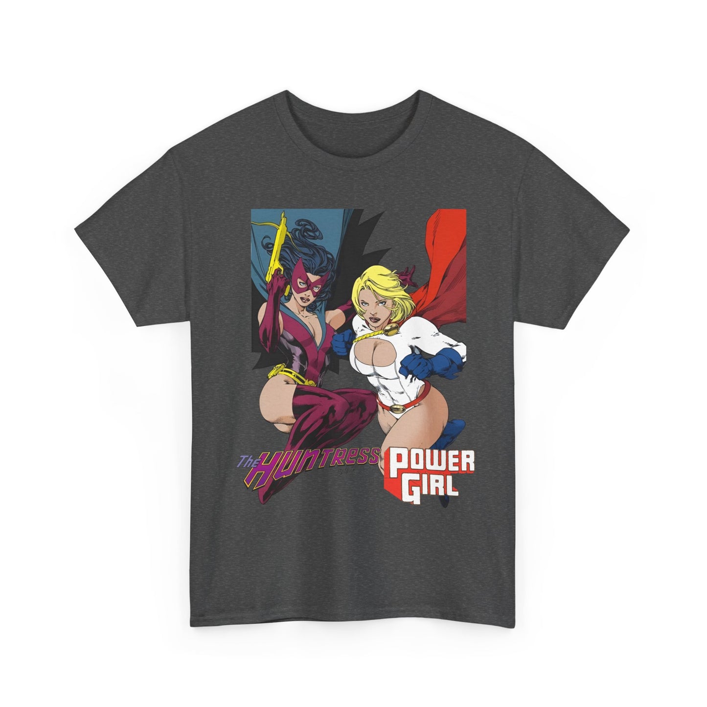 Huntress & Power Girl T-Shirt - Ed Benes Art - Justice Society, JSA, Earth 2 - DC Comics Bronze Age, Pre-Crisis Heroes