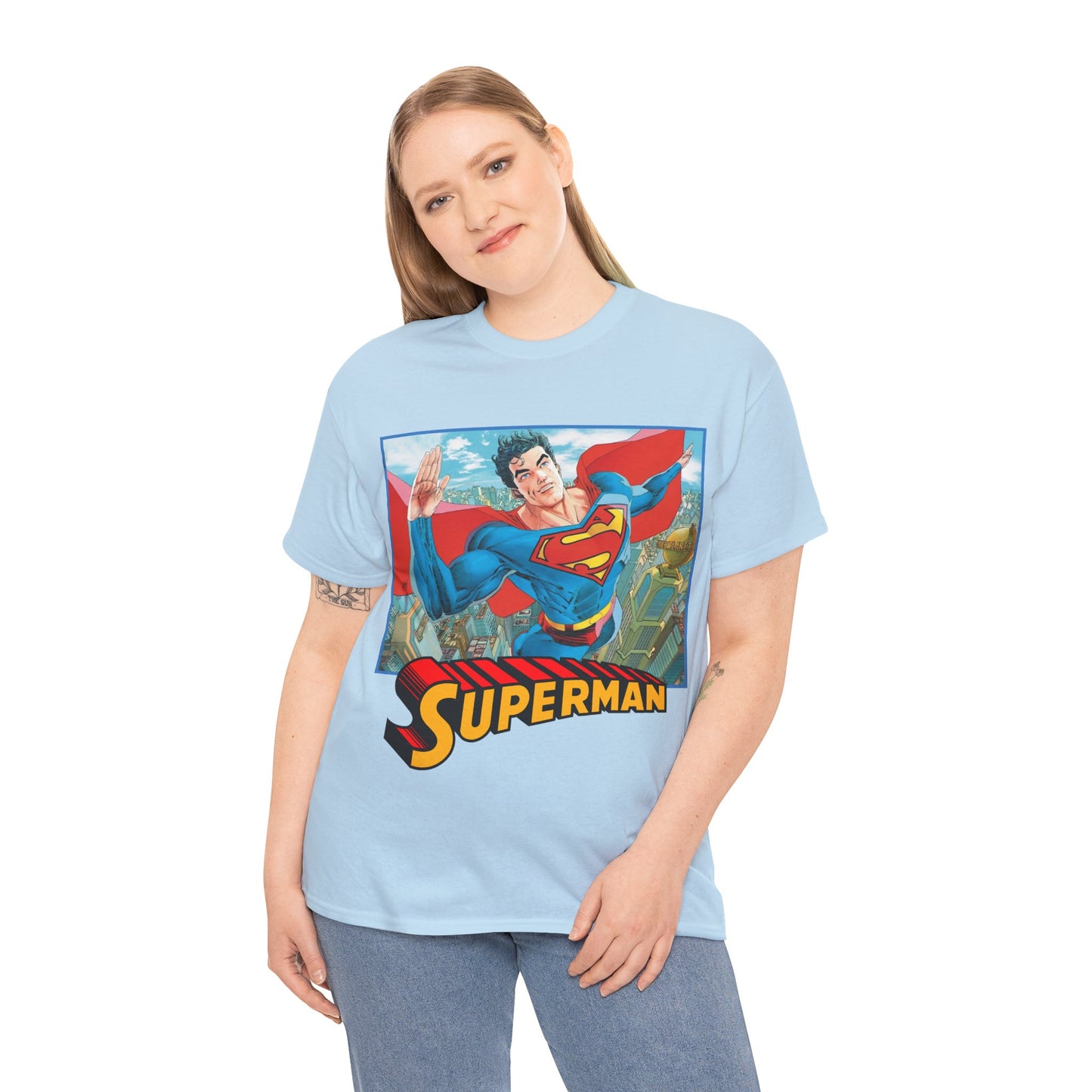 Superman T-Shirt - Guillem March Art - Variant Connecting Cover Art - Flying Over Metropolis - DC Comics All-In