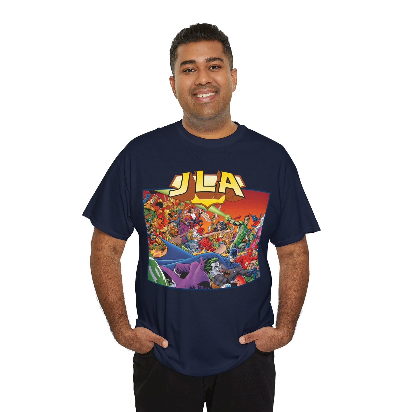 JLA: The Nail T-Shirt - Alan Davis Art - Green Lantern, Batman, Wonder Woman, Flash - DC Comics