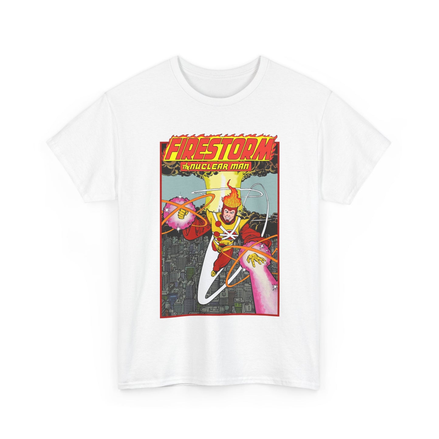 Firestorm the Nuclear Man T-Shirt - George Perez JLA Postcard Art 1980s - DC Comics - Justice League of America Member