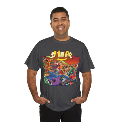 JLA: The Nail T-Shirt - Alan Davis Art - Green Lantern, Batman, Wonder Woman, Flash - DC Comics