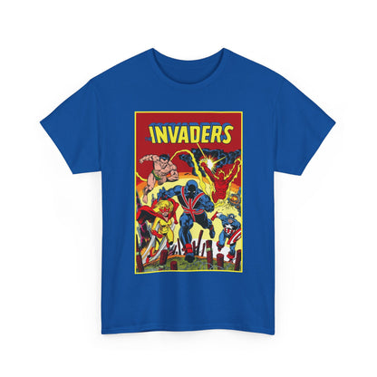 Invaders T-Shirt - Captain America, Human Torch, Namor, Spitfire - World War II Soldiers - Golden Age Heroes - Marvel Comics