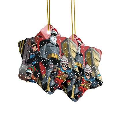 Batman Animated Series Christmas Ceramic Ornaments, 2-Side Print, (3pcs, 5pcs, 10pcs) - Nightwing, Robin, Batgirl - Gotham City