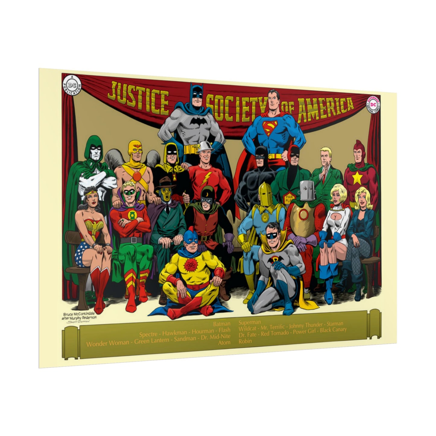 Justice Society of America (JSA) Rolled Poster - McCorkindale & Anderson Art - DC Comics - Multiple Sizes Up to 24"x36"
