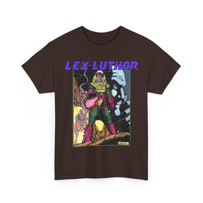 Lex Luthor T-Shirt - George Perez Art - 1980s DC Comics - Action Comics Armor - Inspiration for Super Powers Figure - Superman Enemy