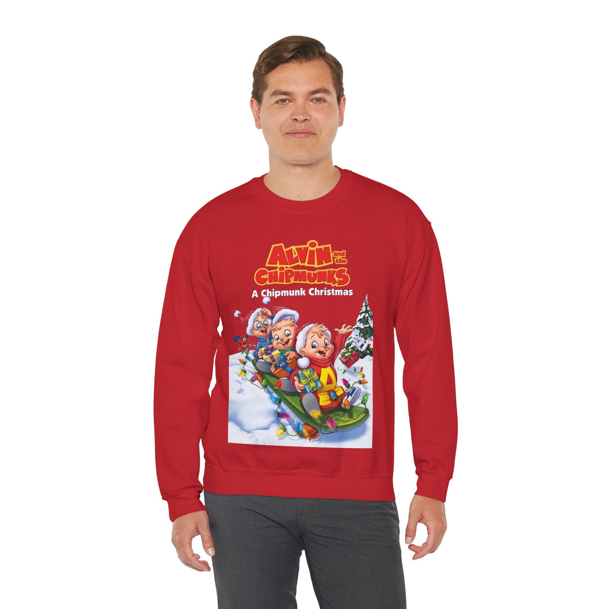 Alvin & the Chipmunks Christmas Special Heavy Blend Crewneck Sweatshirt - Alvin, Simon, Theodore Festive Holiday Cartoon