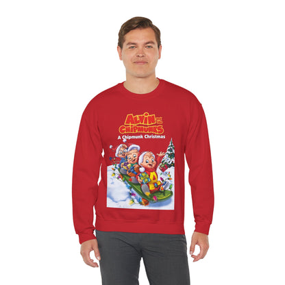 Alvin & the Chipmunks Christmas Special Heavy Blend Crewneck Sweatshirt - Alvin, Simon, Theodore Festive Holiday Cartoon