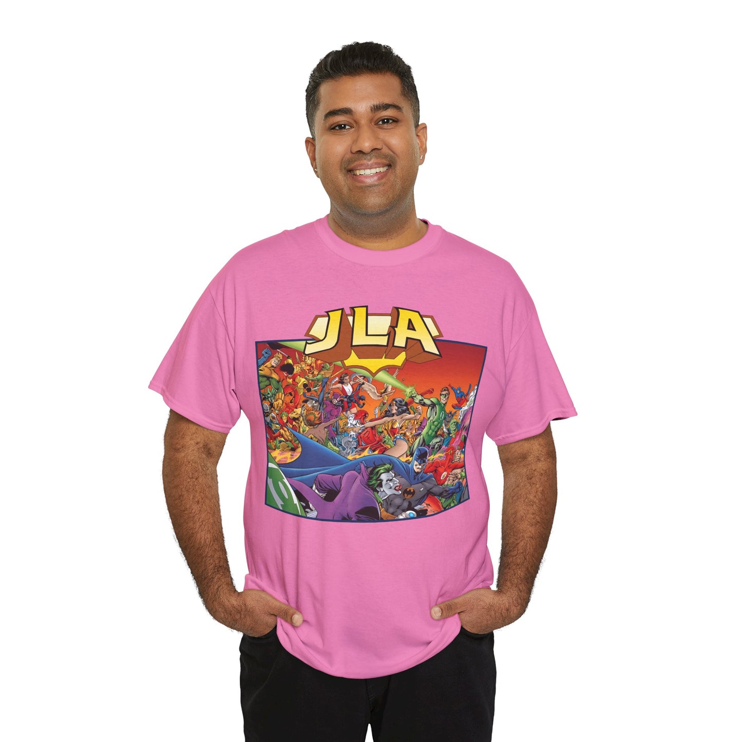 JLA: The Nail T-Shirt - Alan Davis Art - Green Lantern, Batman, Wonder Woman, Flash - DC Comics