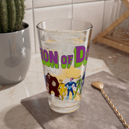 Legion of Doom Pint Glass, 16oz - Super Friends Foes - Hall of Doom - Lex Luthor, Brainiac, Grodd, Riddler, Sinestro, Cheetah, Giganta, Bizarro, Scarecrow