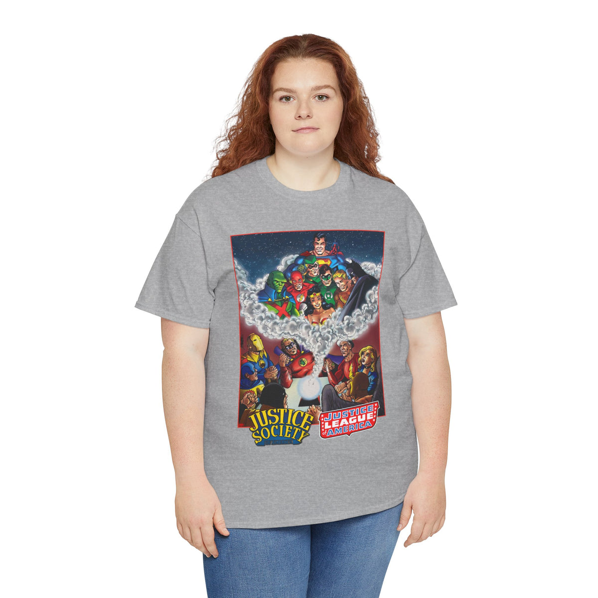 Justice Society & Justice League T-Shirt - George Perez Art - Golden & Silver Age - DC Comics