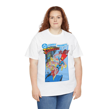Superman & Flash T-Shirt - George Perez Art - DC Comics Presents #38 Cover Art - Bronze Age Classic
