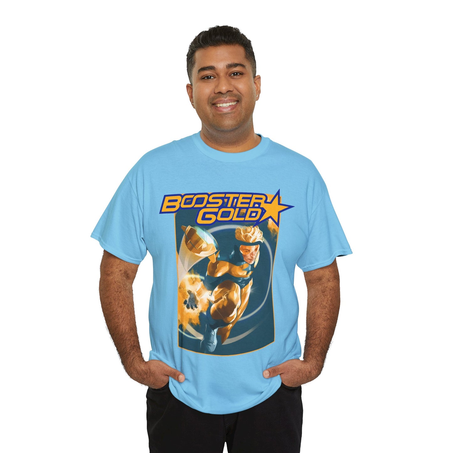 Booster Gold T-Shirt - Don Aguillo Art - Justice League: The Omega Act - DC Comics