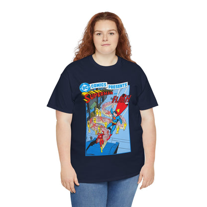 Superman & Flash T-Shirt - George Perez Art - DC Comics Presents #38 Cover Art - Bronze Age Classic