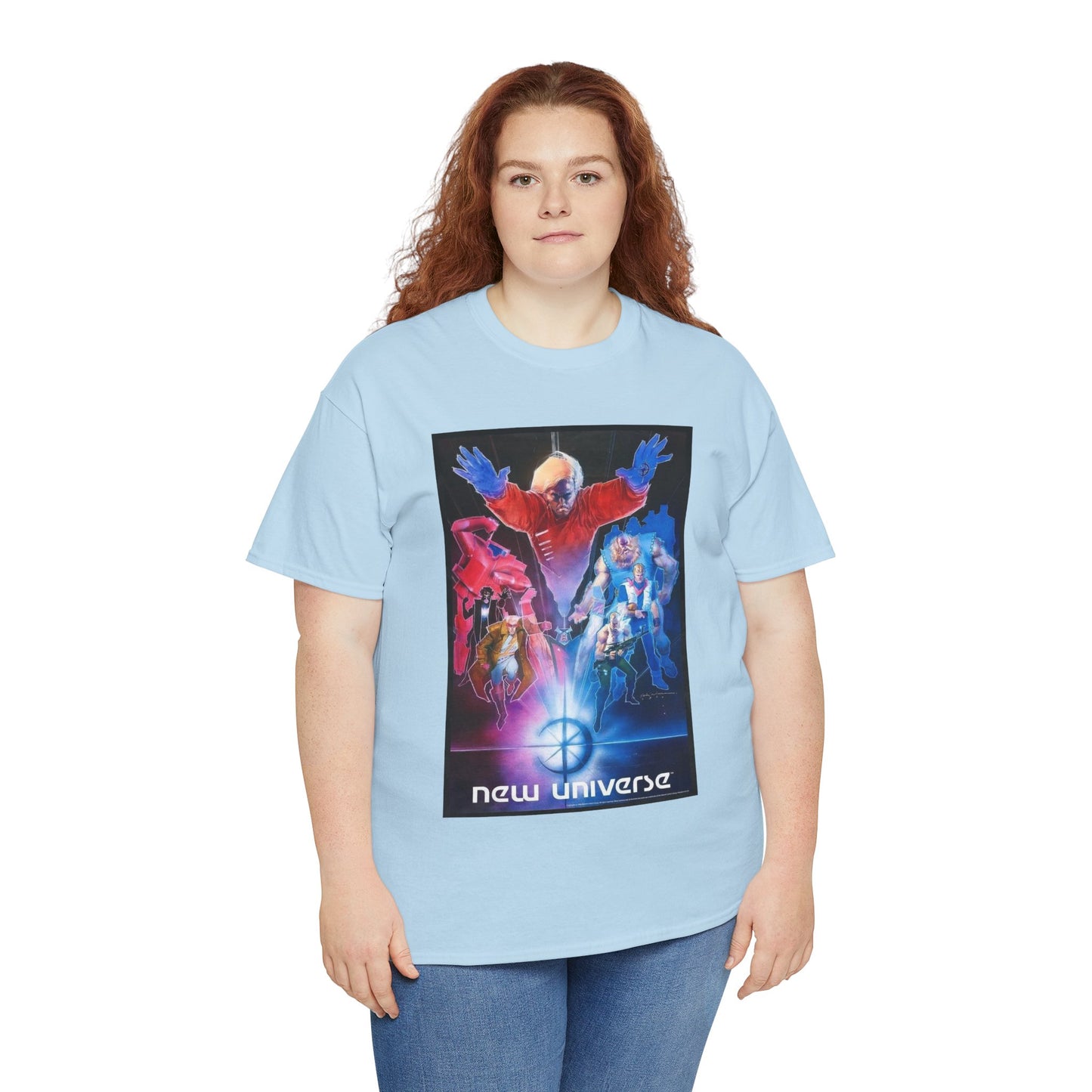 New Universe T-Shirt - Bill Sienkiewicz Art - Star Brand, Night Mask, Justice, DP7, Psi-Force, Kickers Inc - Marvel Comics