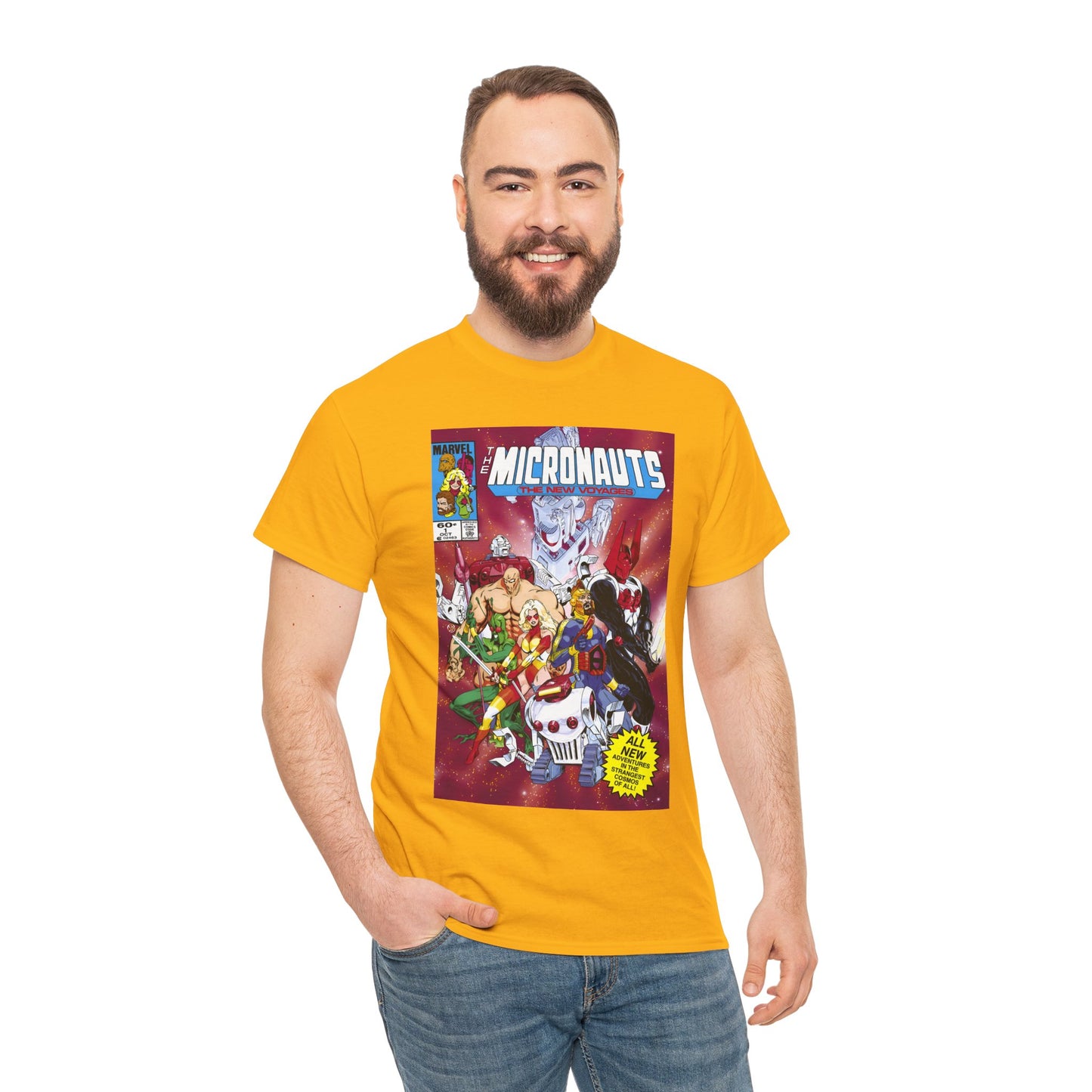 Micronauts: The New Voyages T-Shirt - Commander Arcturus Rann, Biotron, Marionette, Bug - Marvel Comics Series