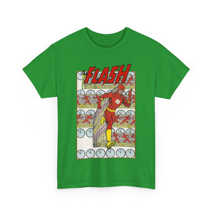 Flash T-Shirt - George Perez Art - JLA Postcard Set - 1980s Art - Justice League of America Satellite Era - Barry Allen, the Fastest Man Alive - DC Comics