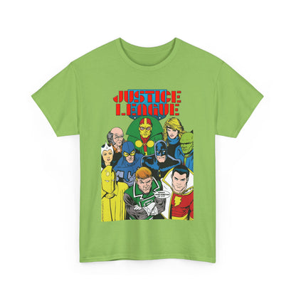 Justice League International T-Shirt - Kevin Maguire Art - JLI - DC Comics - Blue Beetle, Dr Fate, Batman, Mr Miracle, Martian Manhunter - Guy Gardner