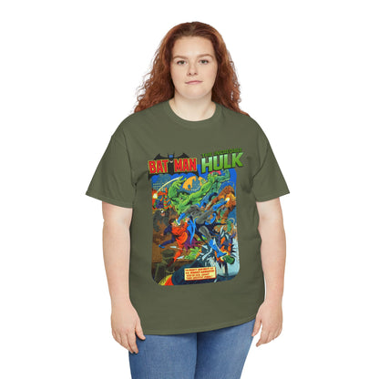 Batman & Incredible Hulk T-Shirt - DC/Marvel Comics 1970s Team-Up - Two-Face & Leader - Retro Art