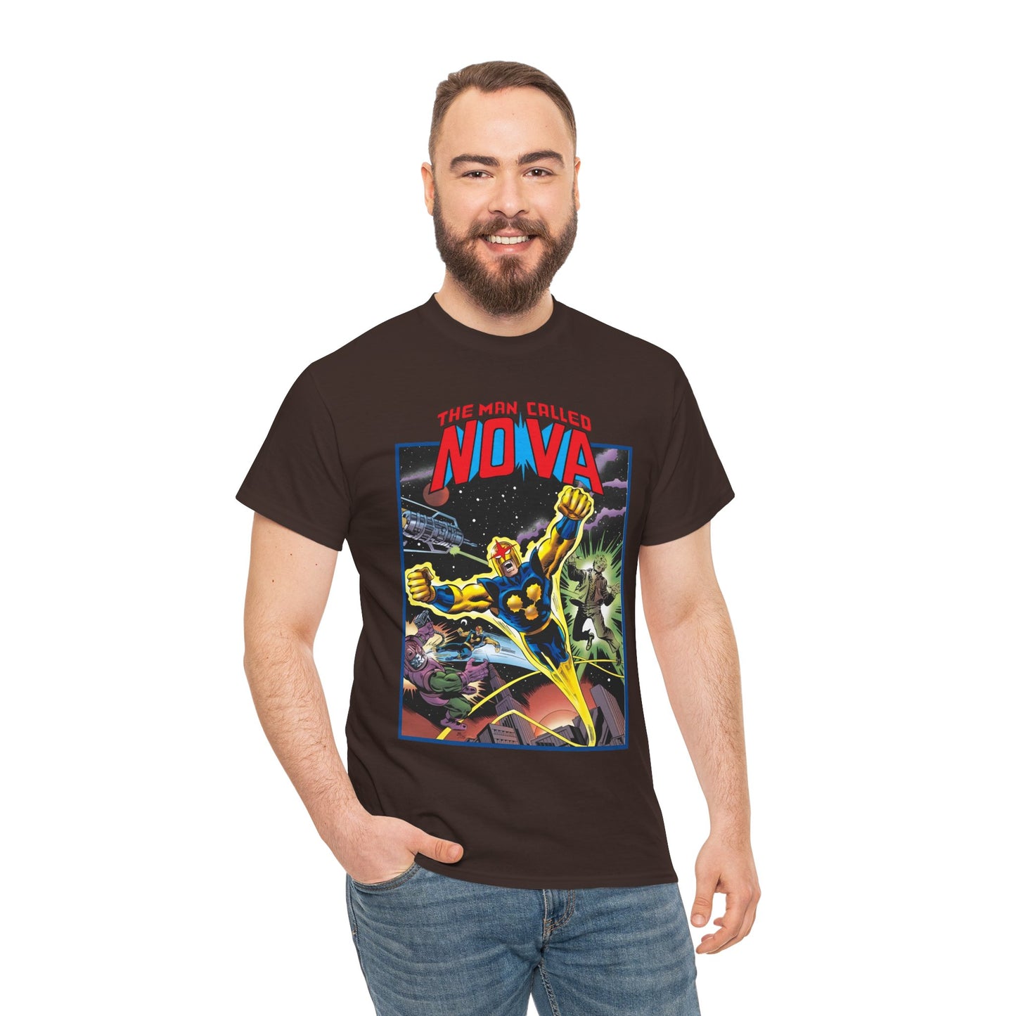 The Man Called Nova T-Shirt - Marvel Comics - Richard Rider - 1970s Comic Series Art - Cosmic Superhero