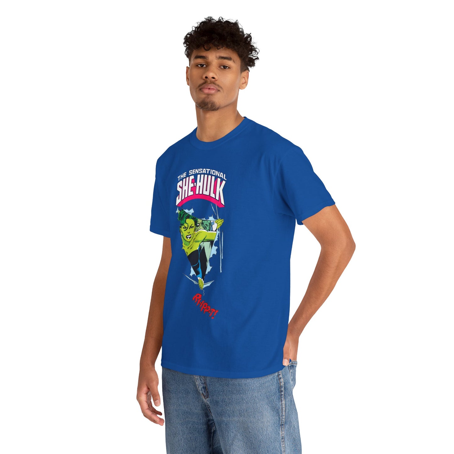 Sensational She-Hulk T-Shirt - John Byrne Art - Marvel Comics - Jennifer Walters - Ripping Through the Shirt - Fourth Wall
