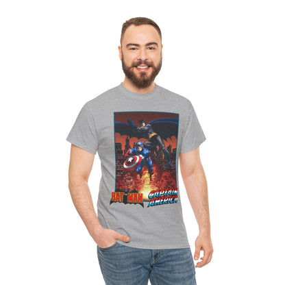 Batman & Captain America T-Shirt - John Byrne Art - Joker & Red Skull - Marvel & DC Comics Crossover Art