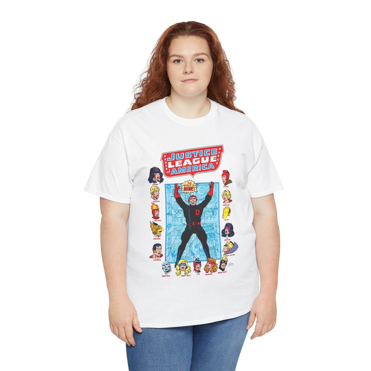 Justice League of America T-Shirt - George Perez Art - Justice Society, All-Star Squadron Team-Up DC Comics