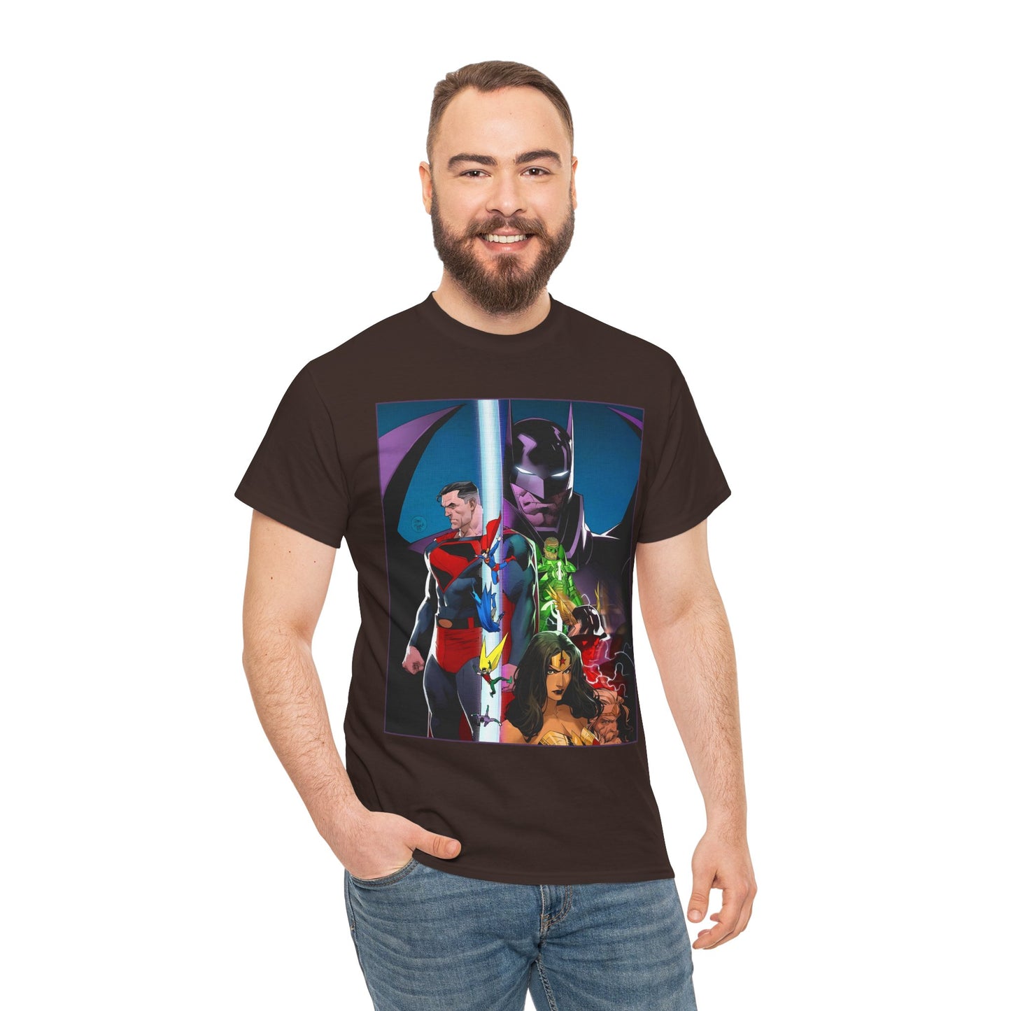 Kingdom Come T-Shirt - Dan Mora Art - Batman/Superman World's Finest Cover - Superman, Batman, Wonder Woman, Green Lantern, Robin, Flash - DC Comics